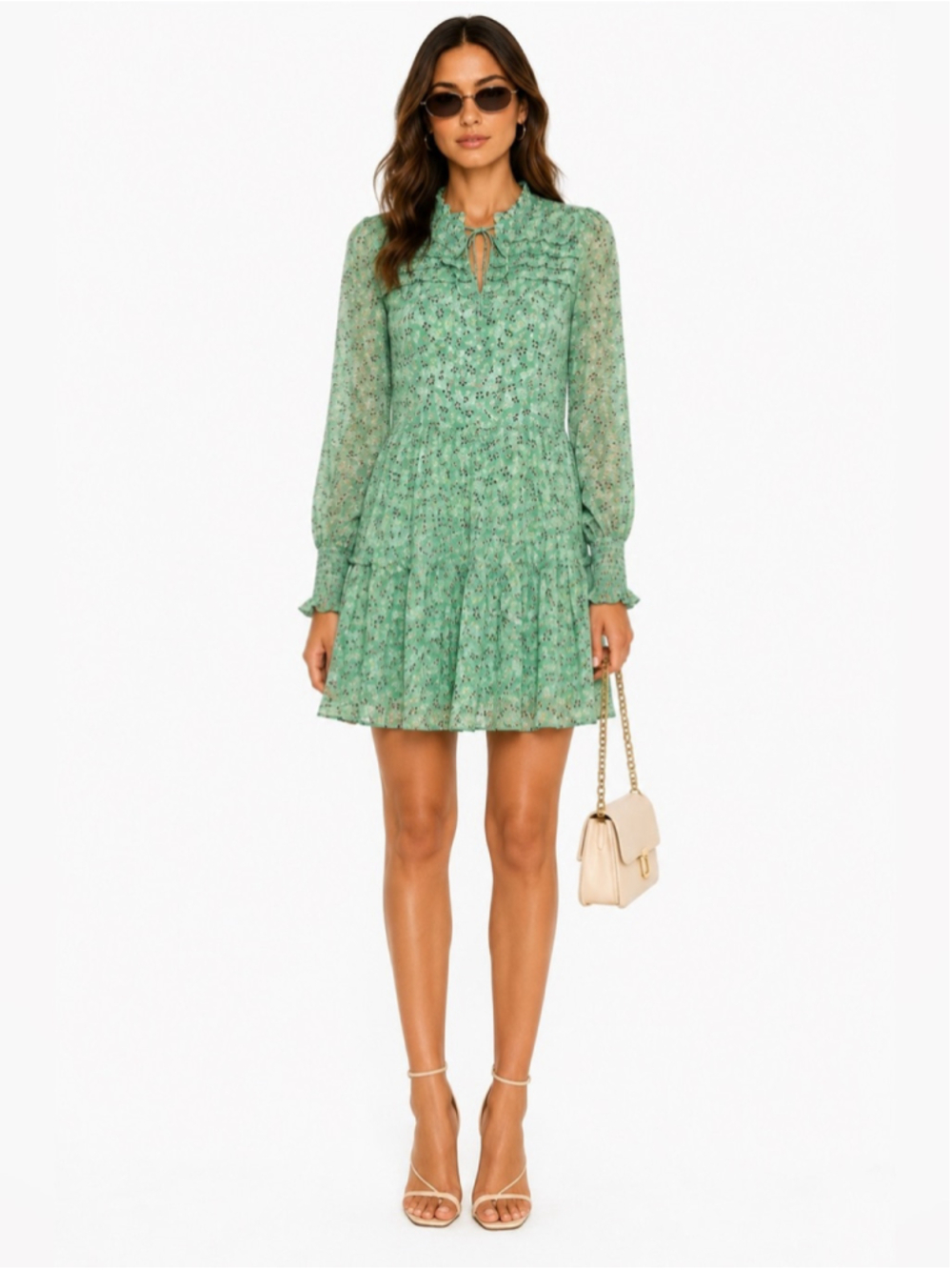 Part Two f loral Ruffle Mini Dress Scandinavian Boho Cottagecore